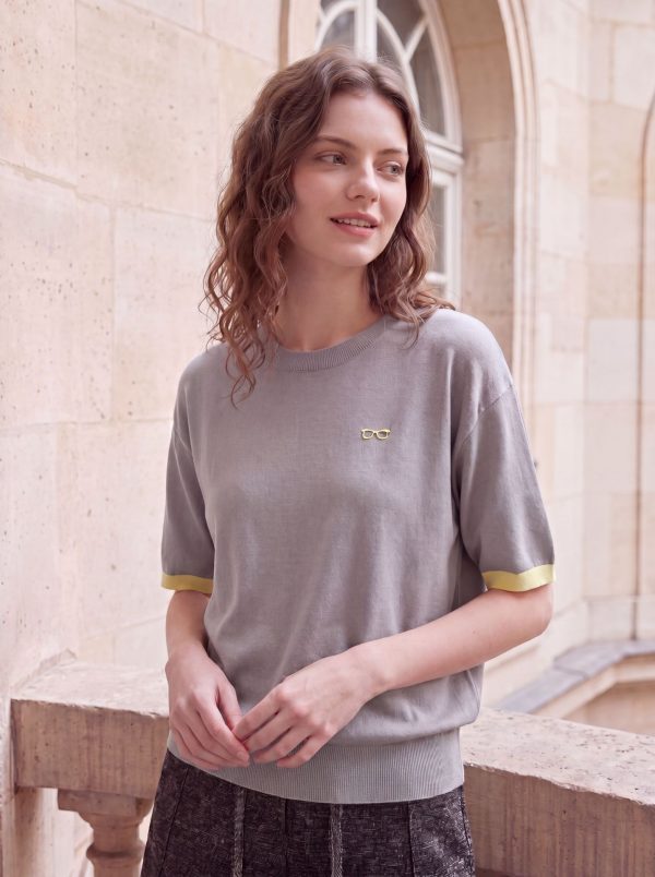 2026 Summer New Arrivals 欧美跨境 Women's Plus Size Knit Top, Crew Neck Short Sleeve, Loose Fit, Stylish Casual Tee for Curvy Ladies